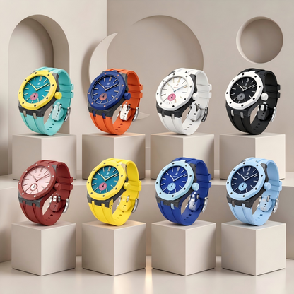 [AuraEcho]Royal Oak Pop Exclusive Carbon‑fiber Case & Silicone Strap(Only Strap)