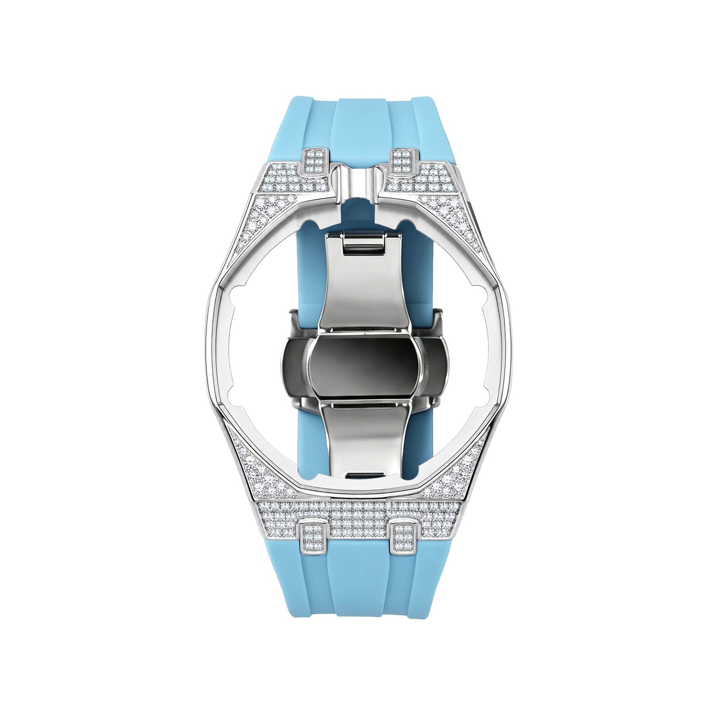 [AuraEcho] Royal Oak Pop Exclusive Steel Case With Diamond(Moissanite) & Silicone Strap