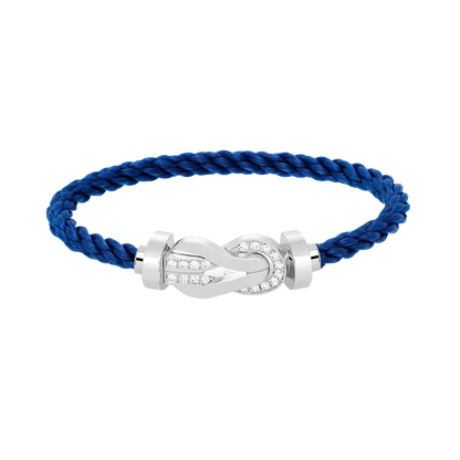 [AuraEcho]CHANCE LARGE 8 FIGURE BUCKLE HALF DIAMOND BRACELET SILVER