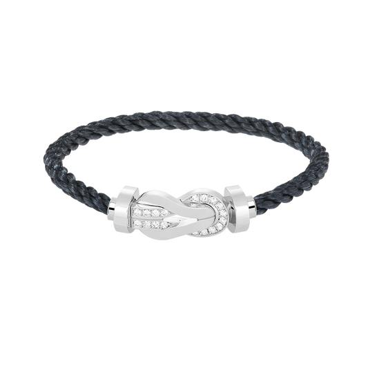 [AuraEcho]CHANCE LARGE 8 FIGURE BUCKLE HALF DIAMOND BRACELET SILVER