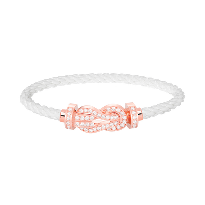 [AuraEcho]CHANCE LARGE 8 FIGURE BUCKLE FULL DIAMOND BRACELET ROSE GOLD