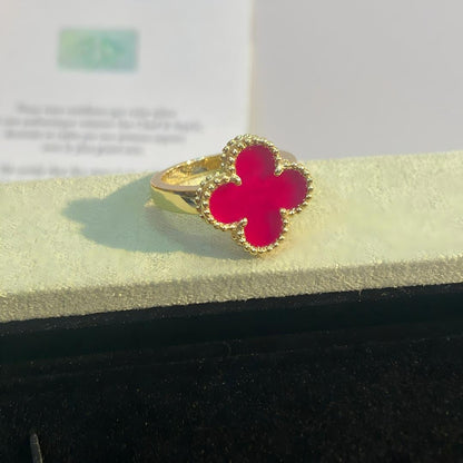 [AuraEcho]NEW CLOVER PINK ENAMEL RINGS