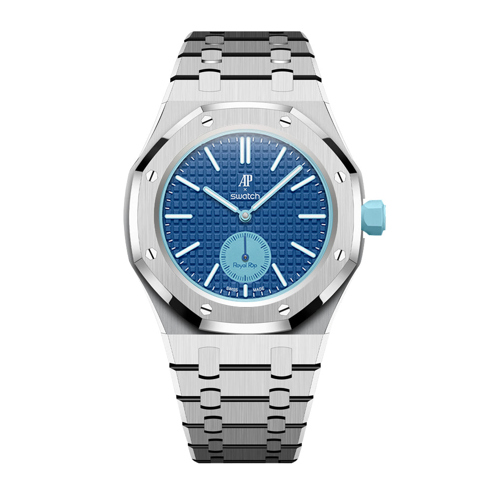 [AuraEcho]Royal Oak Pop Exclusive Steel Case & Strap Full‑wrap Embedded Watch Band (AP6013A)(Only Strap)