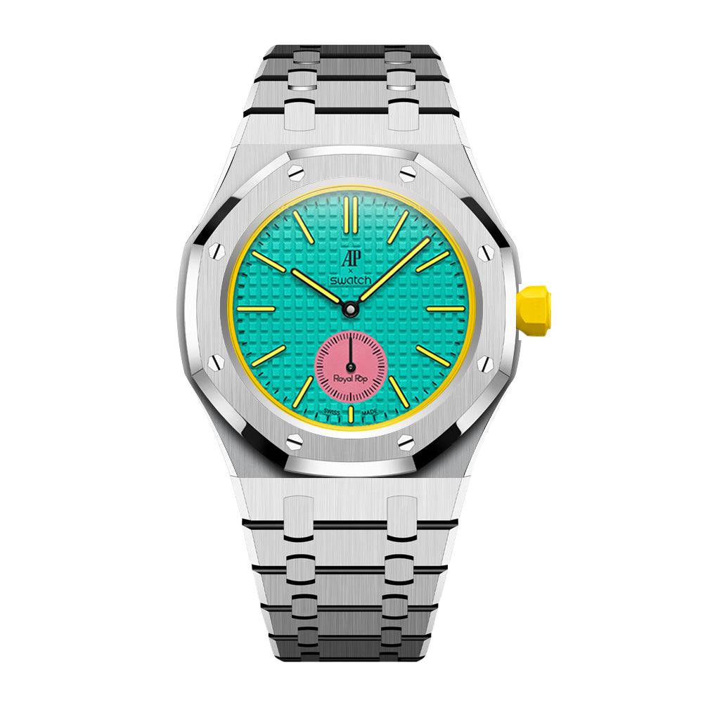 [AuraEcho]Royal Oak Pop Exclusive Steel Case & Strap Full‑wrap Embedded Watch Band (AP6013A)(Only Strap)