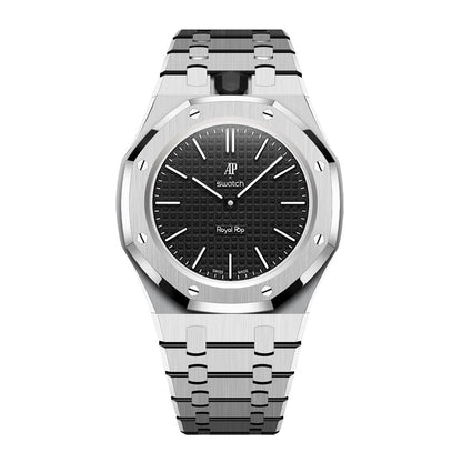 [AuraEcho]Royal Oak Pop Exclusive Steel Case & Strap Full‑wrap Embedded Watch Band (AP6013A)(Only Strap)