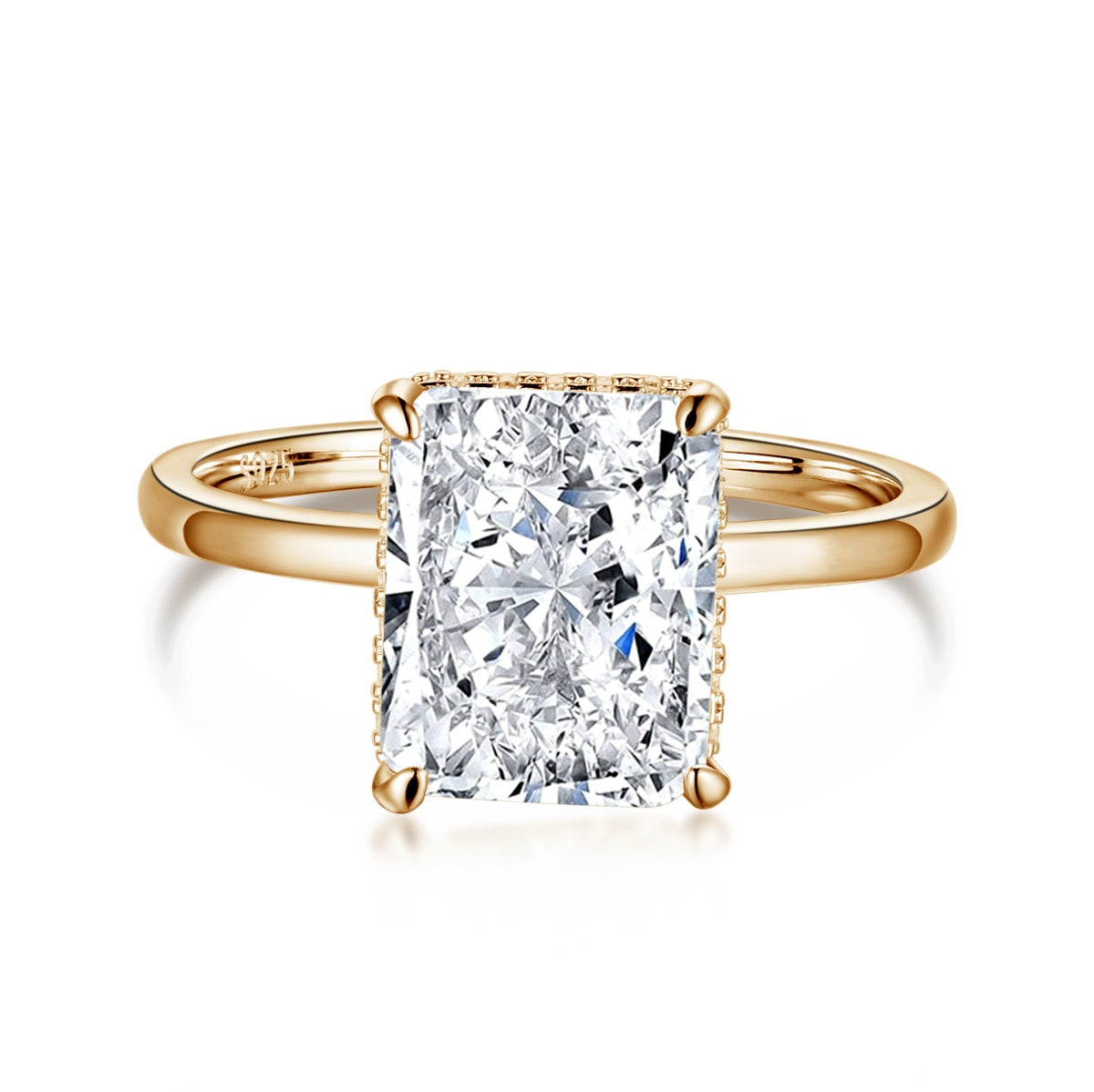 [AuraEcho]4.0 Carat Ornate Enchanting Radiand Cut Banquet Ring
