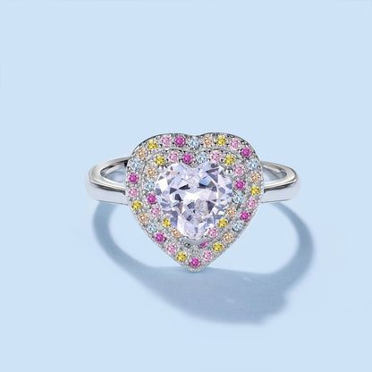 [AuraEcho]Delicate Ebullient Heart Shape Wedding Ring
