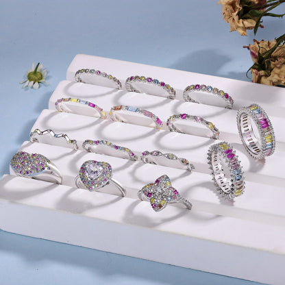 [AuraEcho]Radiant Sparkling Round Cut Daily Ring
