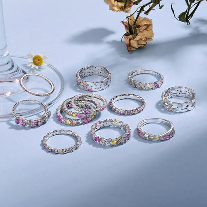 [AuraEcho]Exquisite Colorful Round Cut Party Ring