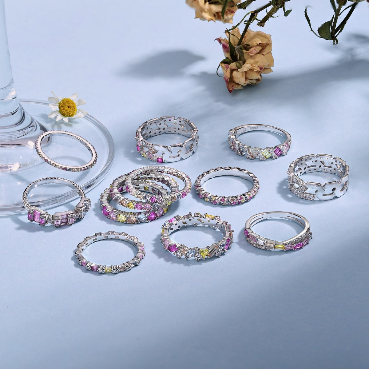 [AuraEcho]Elegant Vivid Round Cut Daily Ring