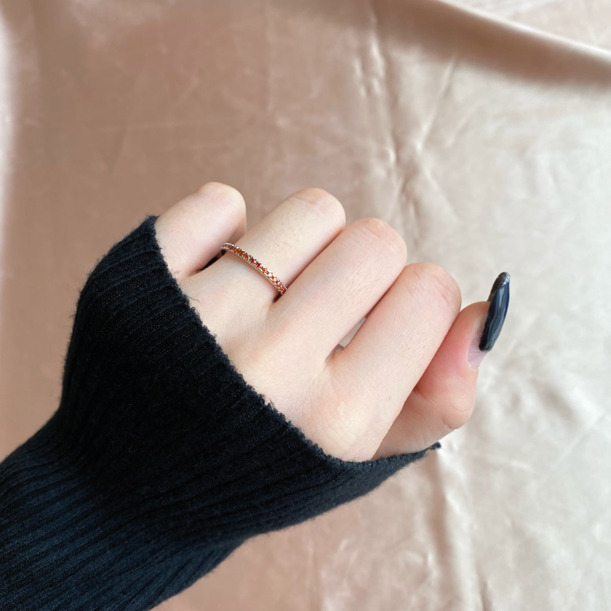 [AuraEcho]Delicate Sparkling Round Cut Daily Ring