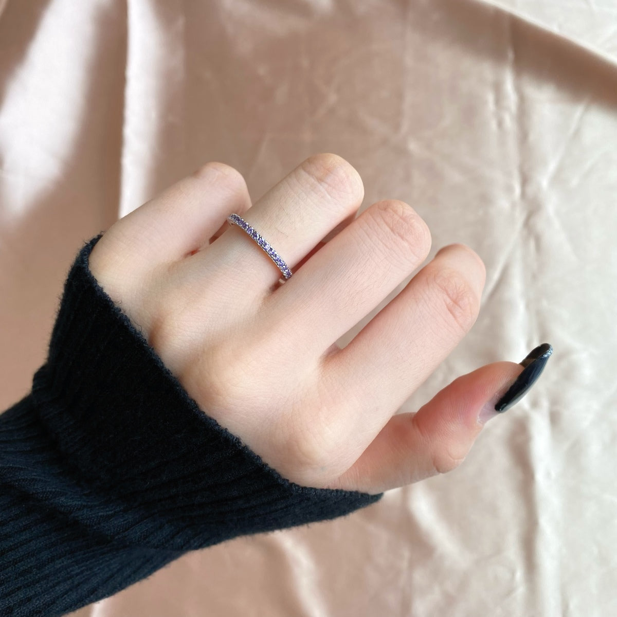 [AuraEcho]Delicate Sparkling Round Cut Daily Ring