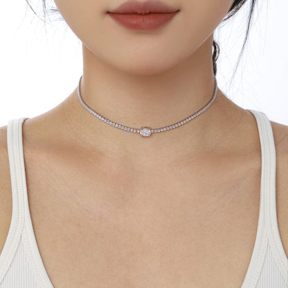 [AuraEcho]1.0 Carat Shining Oval Cut Necklace