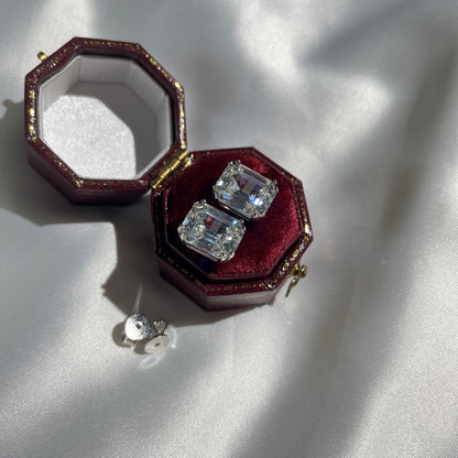 [AuraEcho]Dazzling Square Shape Earrings