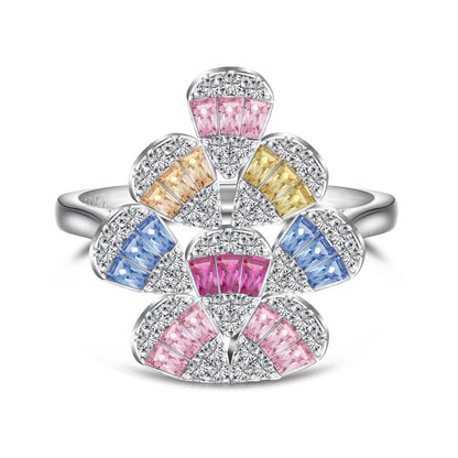 [AuraEcho]Sparkling Colorful Water Drop Shape Daily Ring