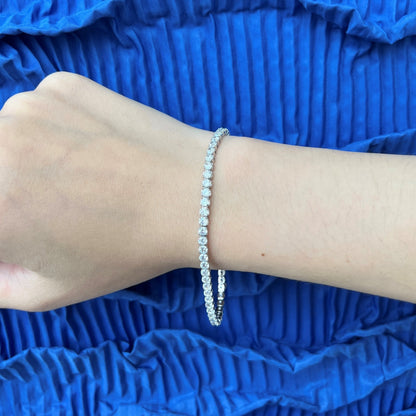 [AuraEcho]Sparkling Round Cut Daily Bracelet