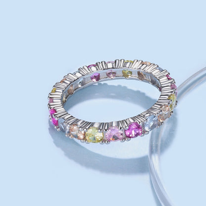 [AuraEcho]Dazzling Lustrous Round Cut Tennis Ring