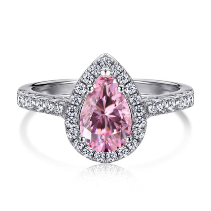 [AuraEcho]1.0 Carat Luxurious Resplendent Water Drop Shape Wedding Ring