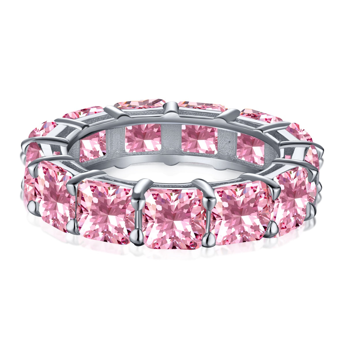 [AuraEcho]Elegant Princess Cut Tennis Ring