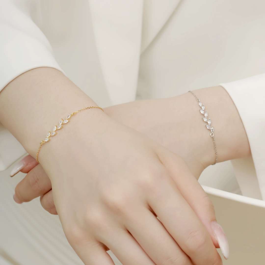 [AuraEcho]Elegant Wheat Leaves Shape Bracelet