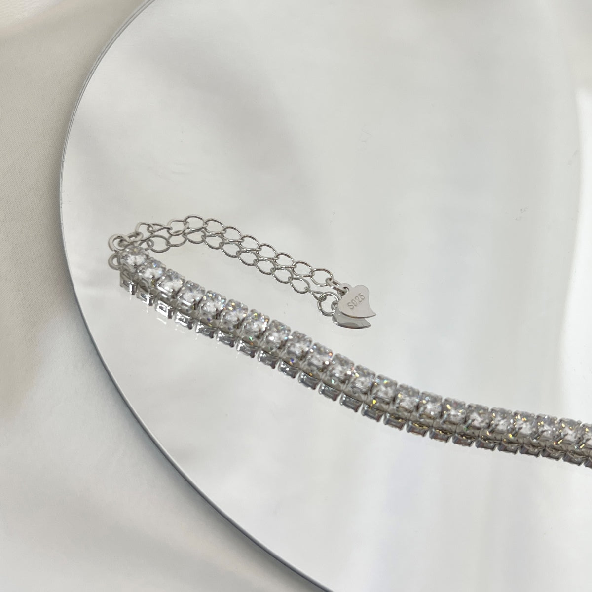 [AuraEcho]Sparkling Round Cut Daily Bracelet
