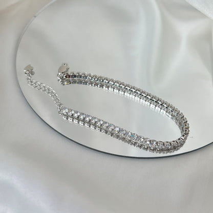 [AuraEcho]Sparkling Round Cut Daily Bracelet