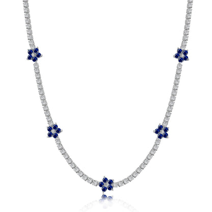 [AuraEcho]Luxurious Colorful Flower Tennis Necklace
