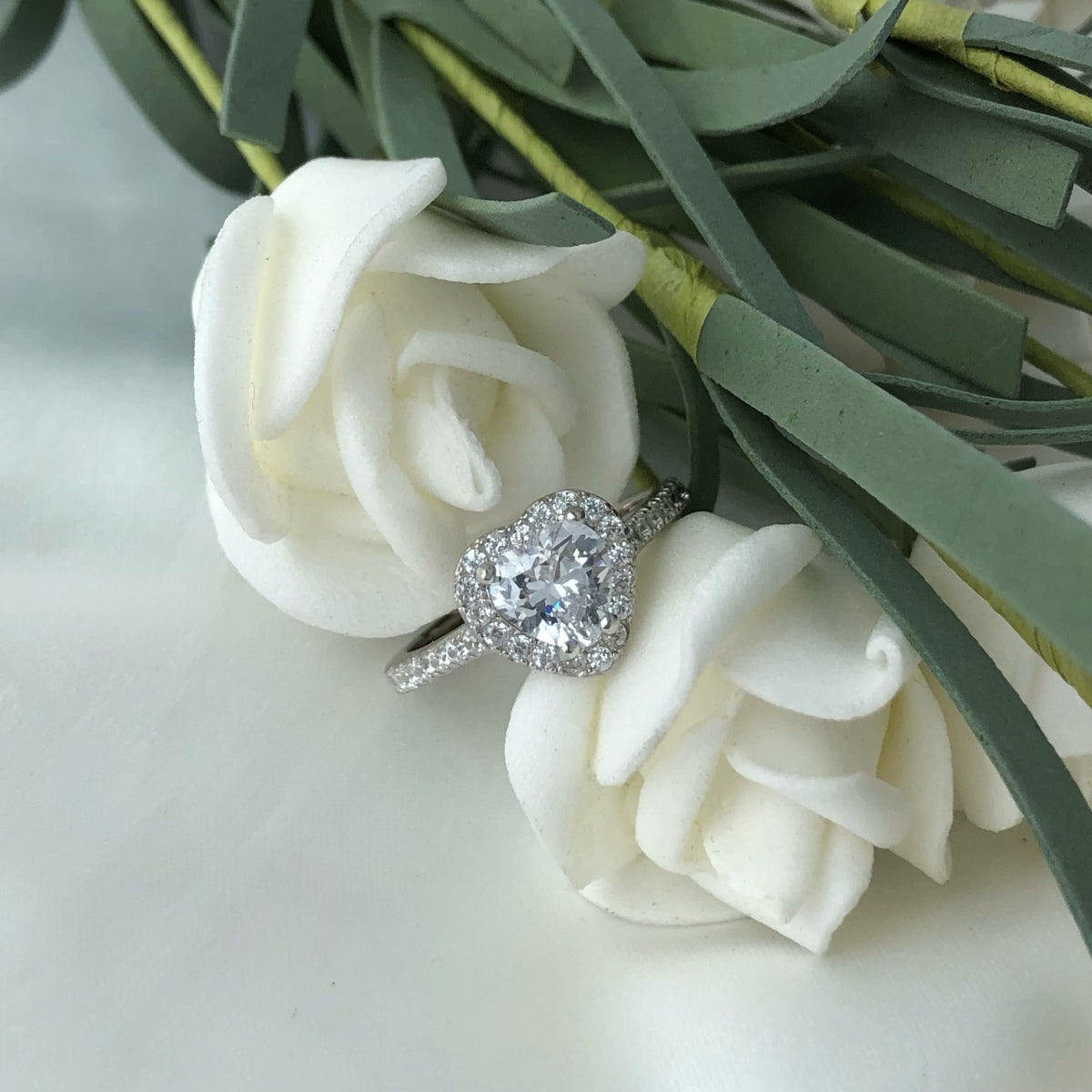 [AuraEcho]Eternity Splashy Romantic Heart Shape Lover Ring