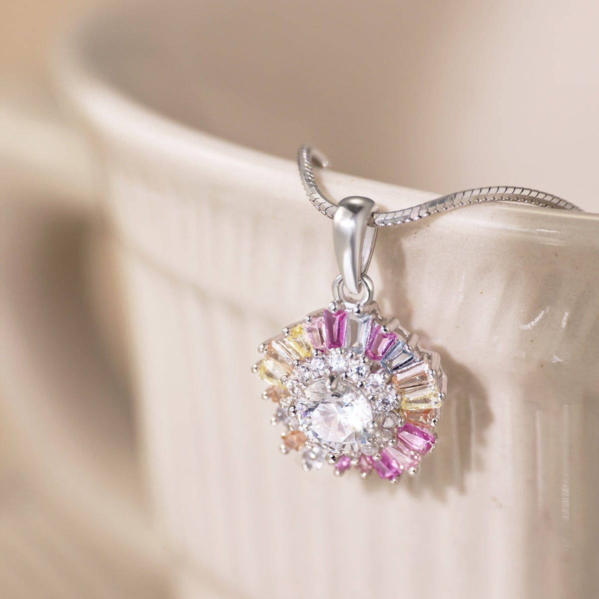 [AuraEcho]Charming Flower Colorful Necklace