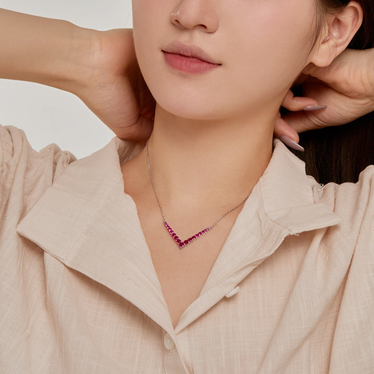[AuraEcho]Ornate Round Cut Necklace