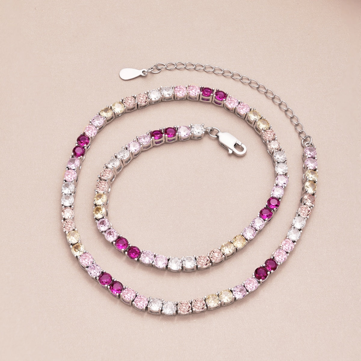 [AuraEcho]Delicate Colorful Tennis Necklace