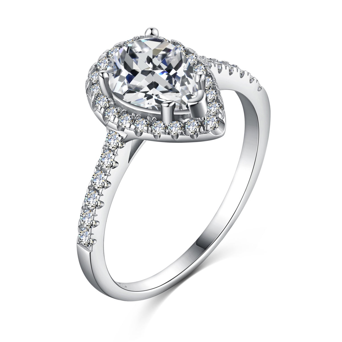 [AuraEcho]1.0 Carat Luxurious Resplendent Water Drop Shape Wedding Ring