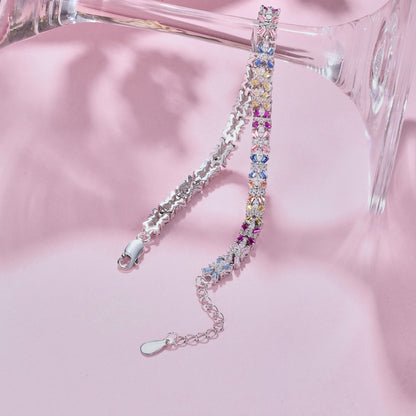 [AuraEcho]Radiant Colorful Emerald Cut Party Bracelet