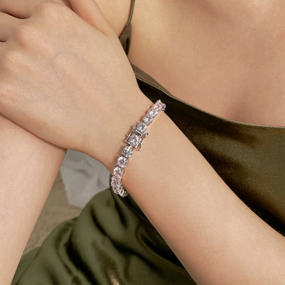 [AuraEcho]0.75 Carat Dazzling Round Cut Wedding Bracelet