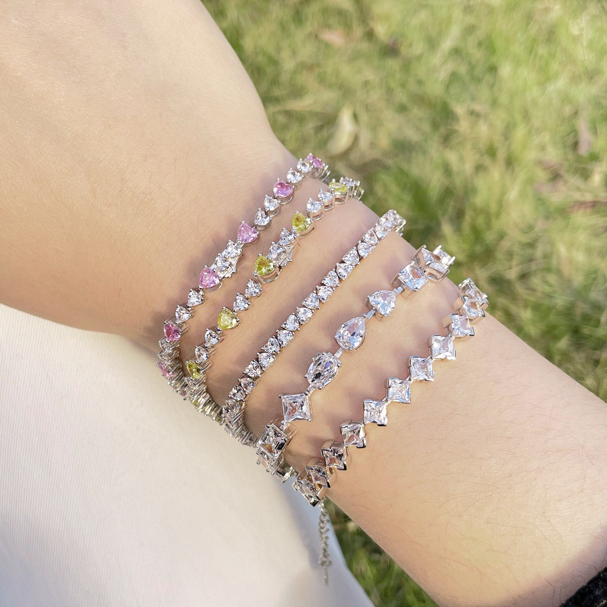 [AuraEcho]Dazzling Romantic Heart Shape Lover Bracelet