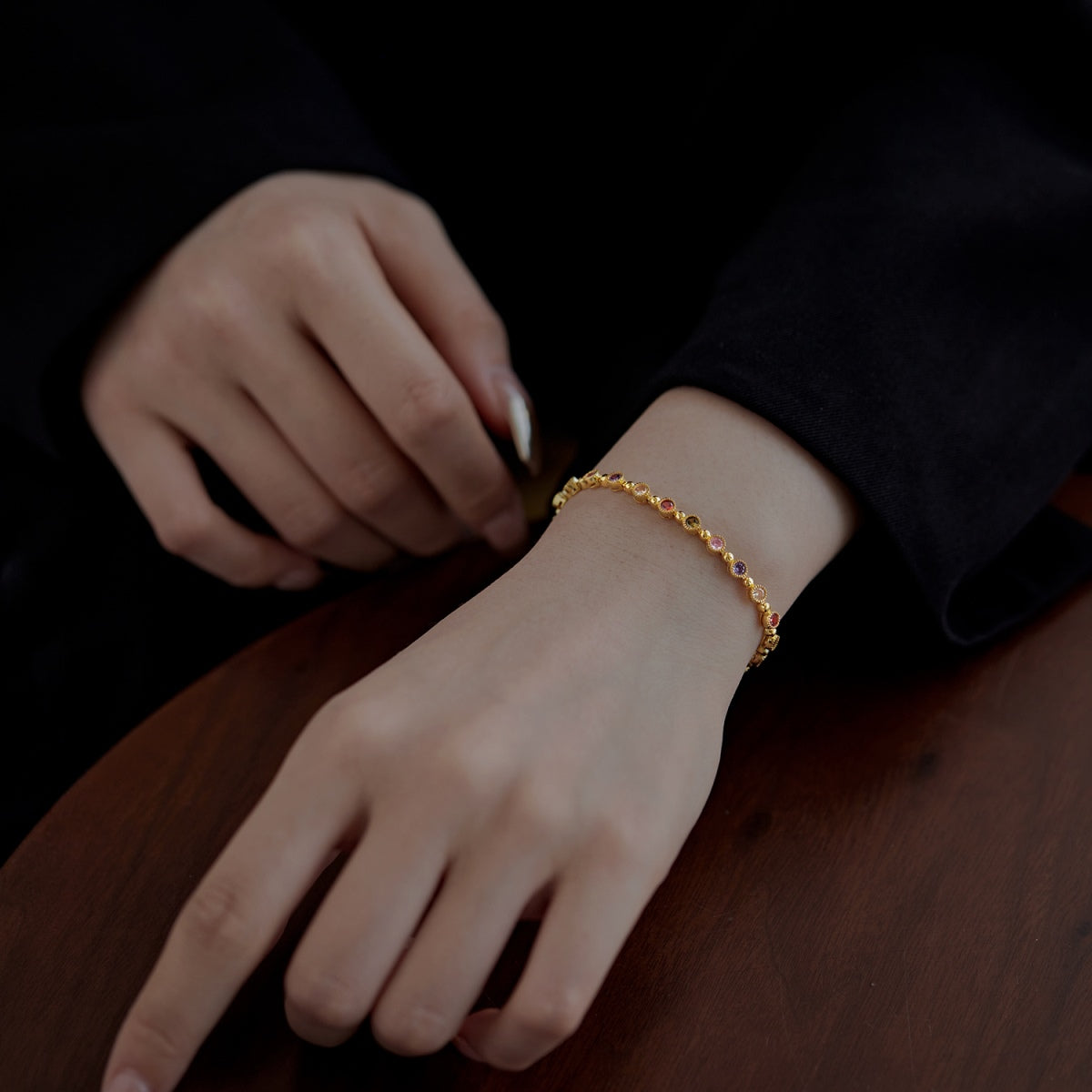 [AuraEcho]Sparkling Exquisite Round Cut Party Bracelet