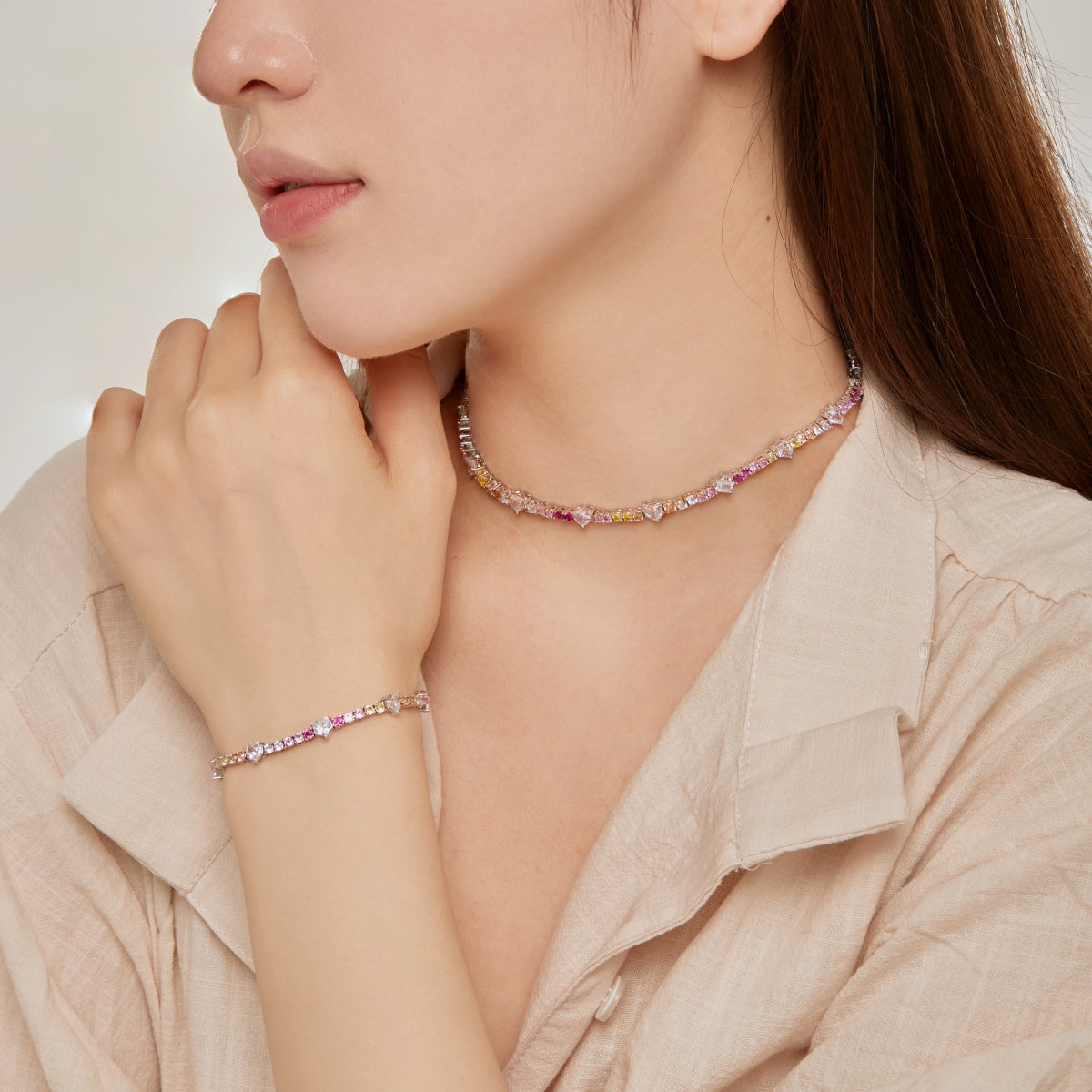 [AuraEcho]Delicate Romantic Heart Shape Lover Bracelet