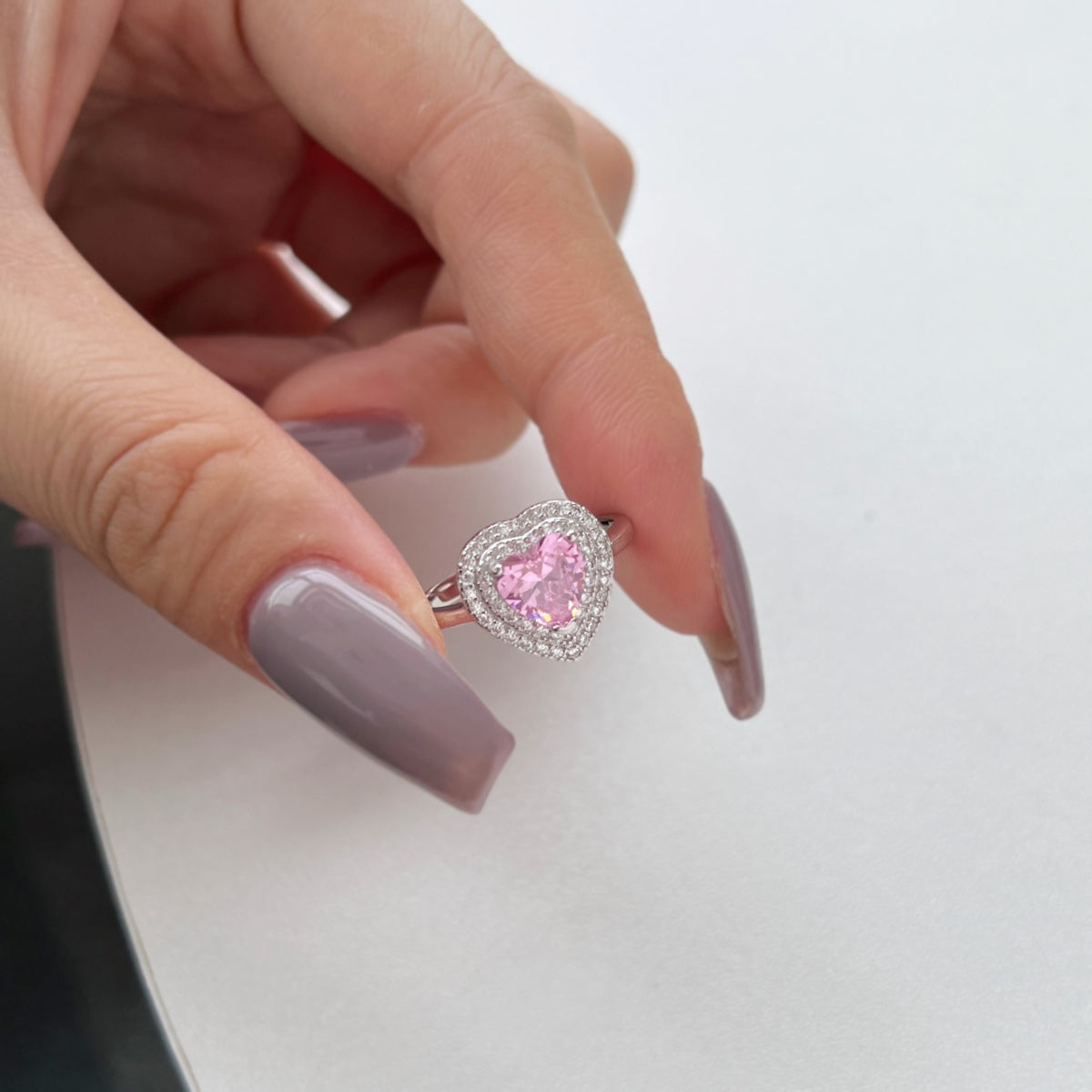 [AuraEcho]Delicate Ebullient Heart Shape Wedding Ring