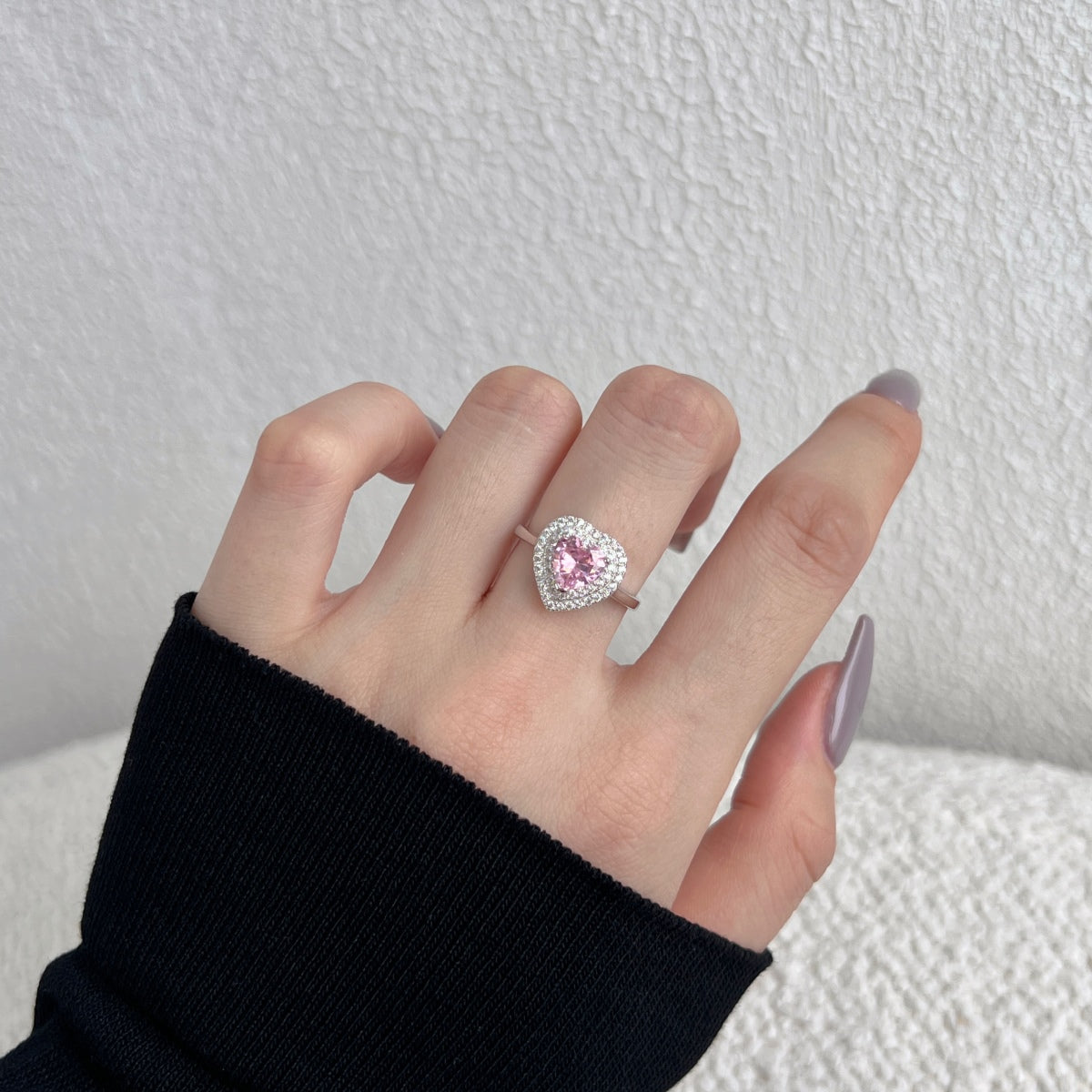 [AuraEcho]Delicate Ebullient Heart Shape Wedding Ring