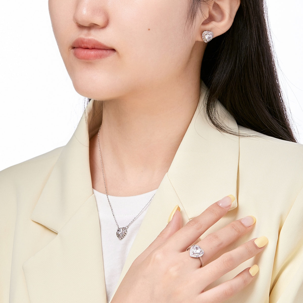 [AuraEcho]Delicate Ebullient Heart Shape Wedding Ring