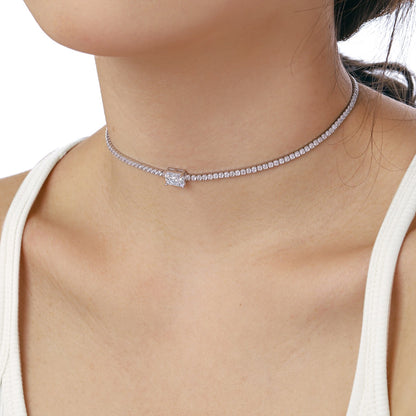 [AuraEcho]2.0 carat Ornate Emerald Cut Necklace