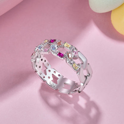 [AuraEcho]Sparkling Vibrant Emerald Cut Daily Ring