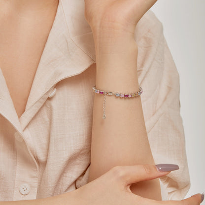 [AuraEcho]Delicate Colorful Emerald Cut Party Bracelet