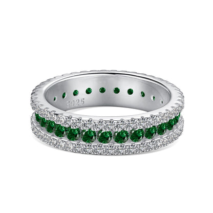 [AuraEcho]Delicate Colorful Round Cut Daily Ring