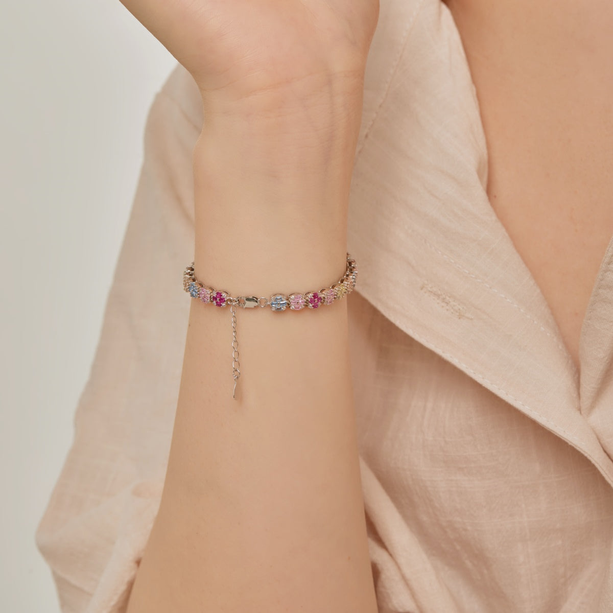 [AuraEcho]Delicate Colorful Emerald Cut Daily Bracelet