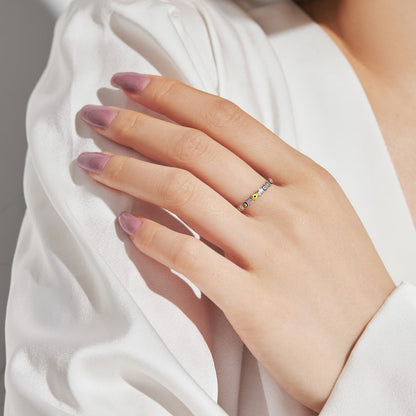 [AuraEcho]Sparkling Vibrant Round Shape Daily Ring