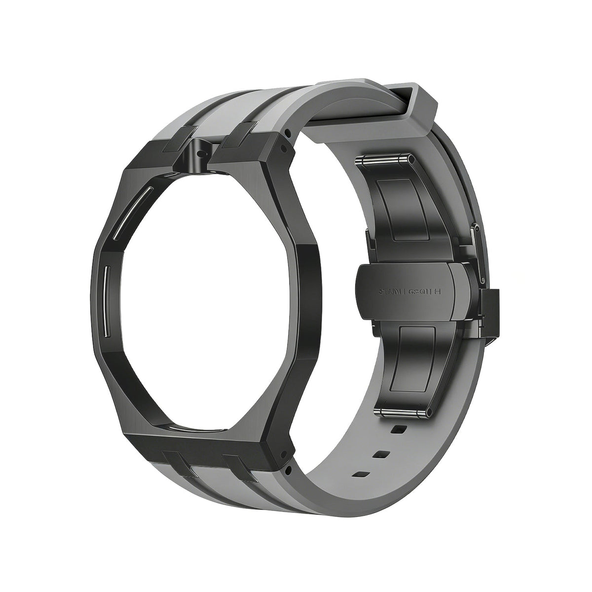 [AuraEcho]Oak Pop Black Steel Case & Silicone Strap(Only Strap)