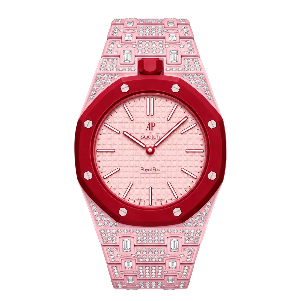 [AuraEcho]Royal Oak Pop Exclusive Bioceramic Case & Bioceramic Strap Full Diamond(Only Strap)