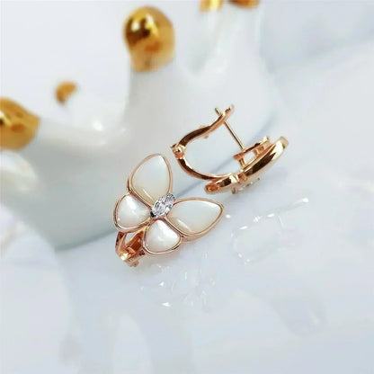 [AuraEcho]BUTTERFLY MOP DIAMOND EARRINGS