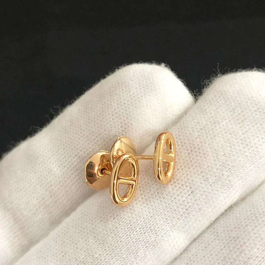[AuraEcho]CHAINE SMALL EARRINGS GOLD AND SILVER